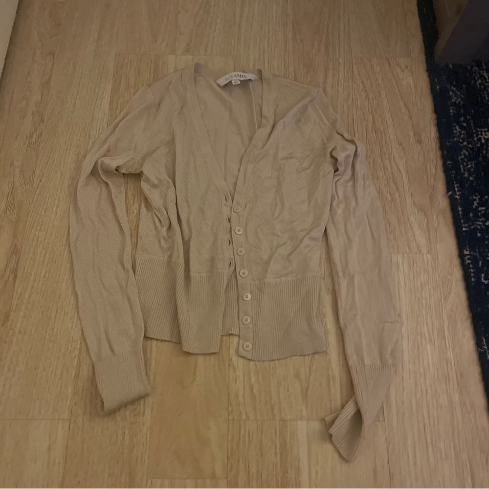 Intermix Women's Beige Cardigan Sweater